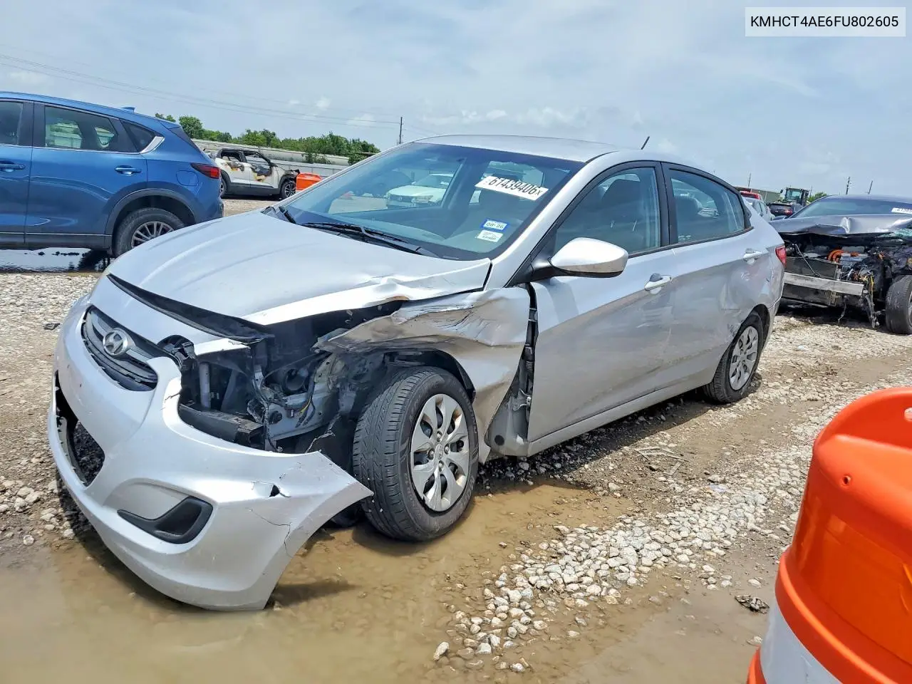 2015 Hyundai Accent Gls VIN: KMHCT4AE6FU802605 Lot: 61439406