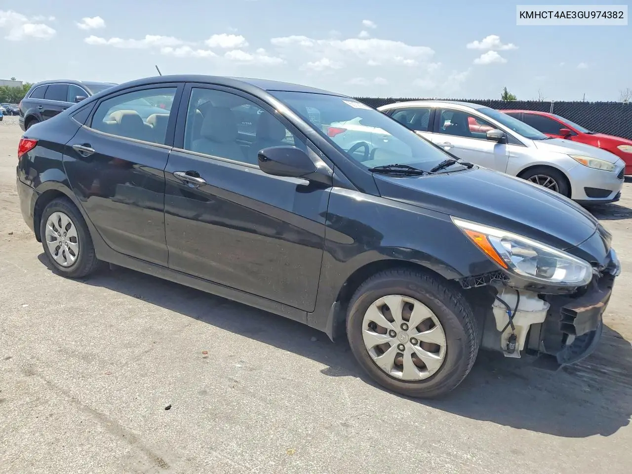 2016 Hyundai Accent Se VIN: KMHCT4AE3GU974382 Lot: 60139156