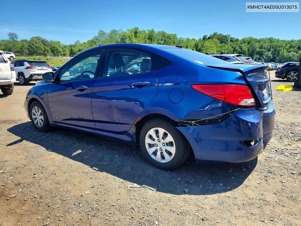 2016 Hyundai Accent Se VIN: KMHCT4AE0GU013075 Lot: 60662686