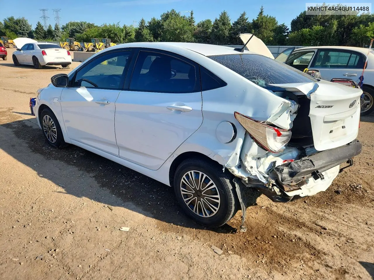 2016 Hyundai Accent Se VIN: KMHCT4AE4GU114488 Lot: 61962976