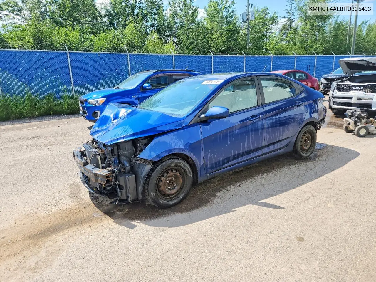 2017 Hyundai Accent Se VIN: KMHCT4AE8HU305493 Lot: 60887196