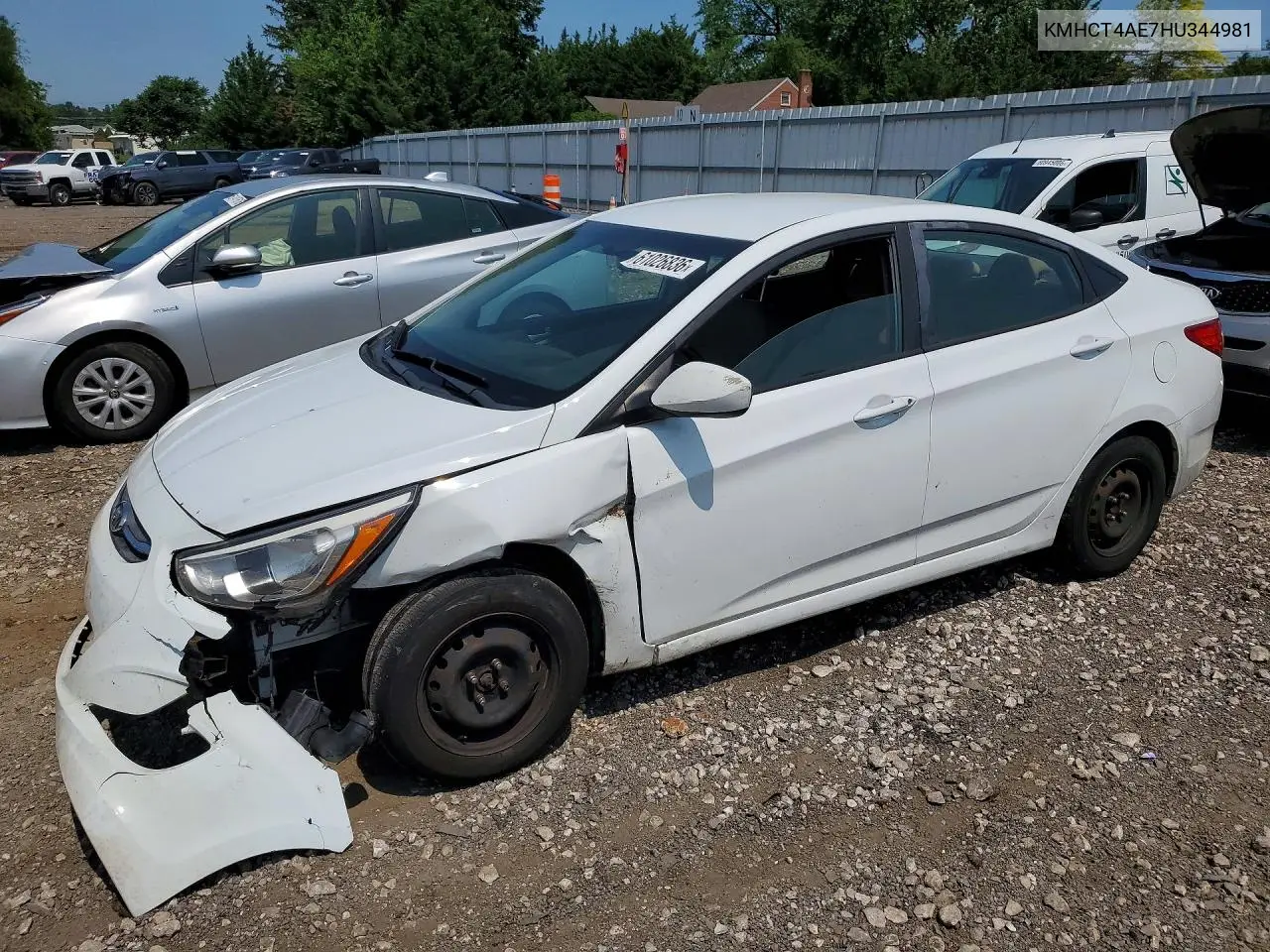 2017 Hyundai Accent Se VIN: KMHCT4AE7HU344981 Lot: 61026836