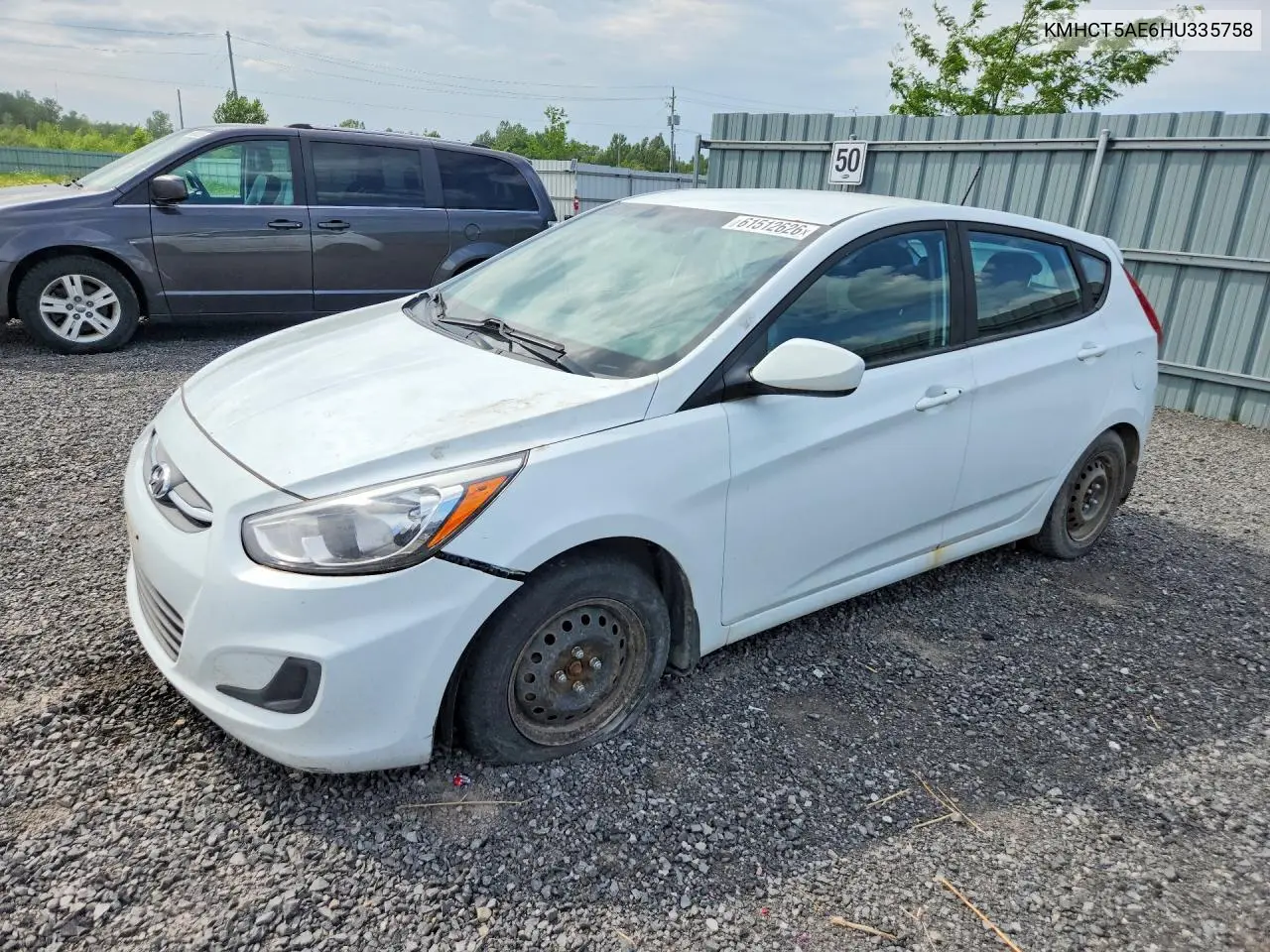 2017 Hyundai Accent Se VIN: KMHCT5AE6HU335758 Lot: 61512626
