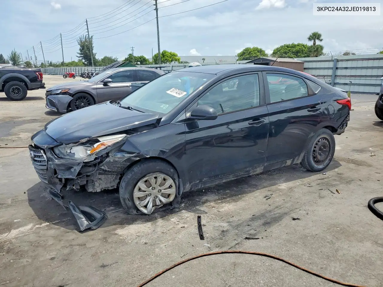 2018 Hyundai Accent Se VIN: 3KPC24A32JE019813 Lot: 58174346