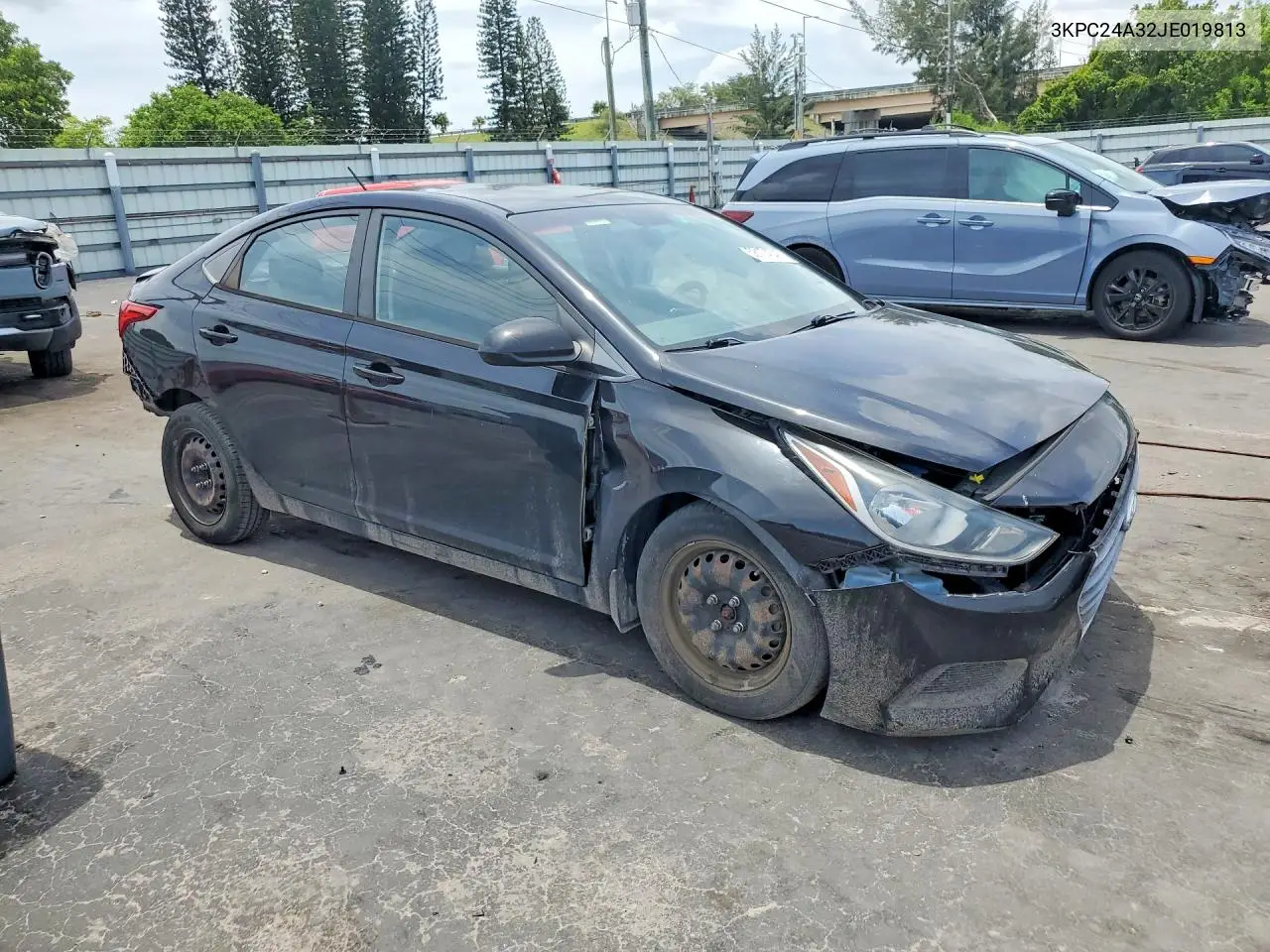 2018 Hyundai Accent Se VIN: 3KPC24A32JE019813 Lot: 58174346
