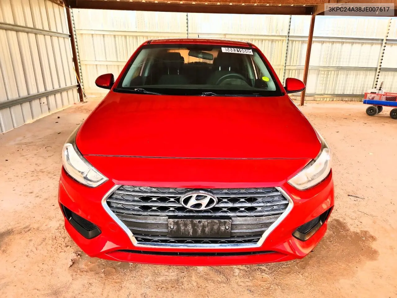 2018 Hyundai Accent Se VIN: 3KPC24A38JE007617 Lot: 58831986
