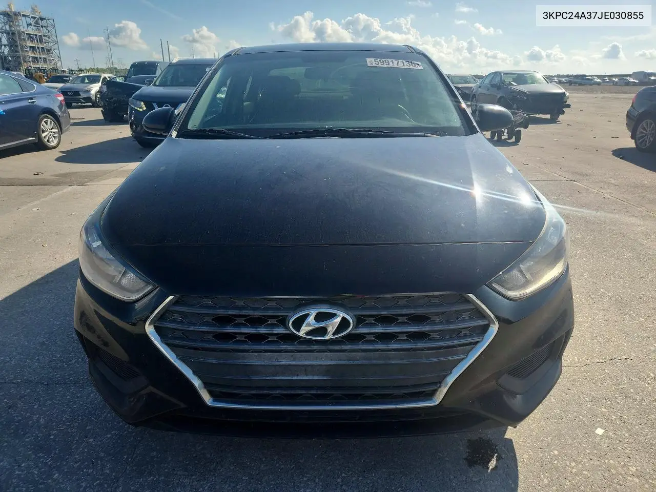 2018 Hyundai Accent Sel VIN: 3KPC24A37JE030855 Lot: 59917136