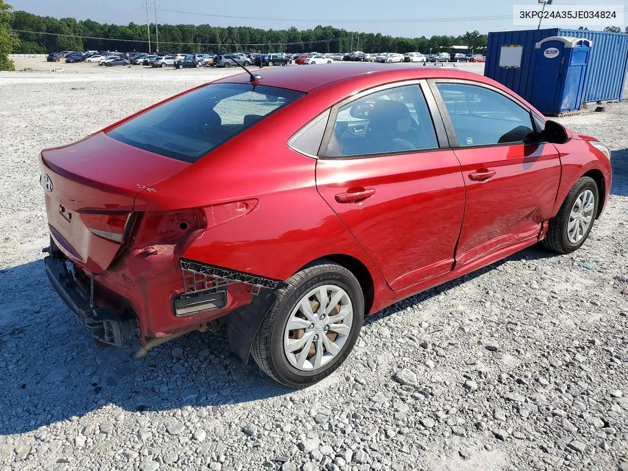 2018 Hyundai Accent Se VIN: 3KPC24A35JE034824 Lot: 60296506