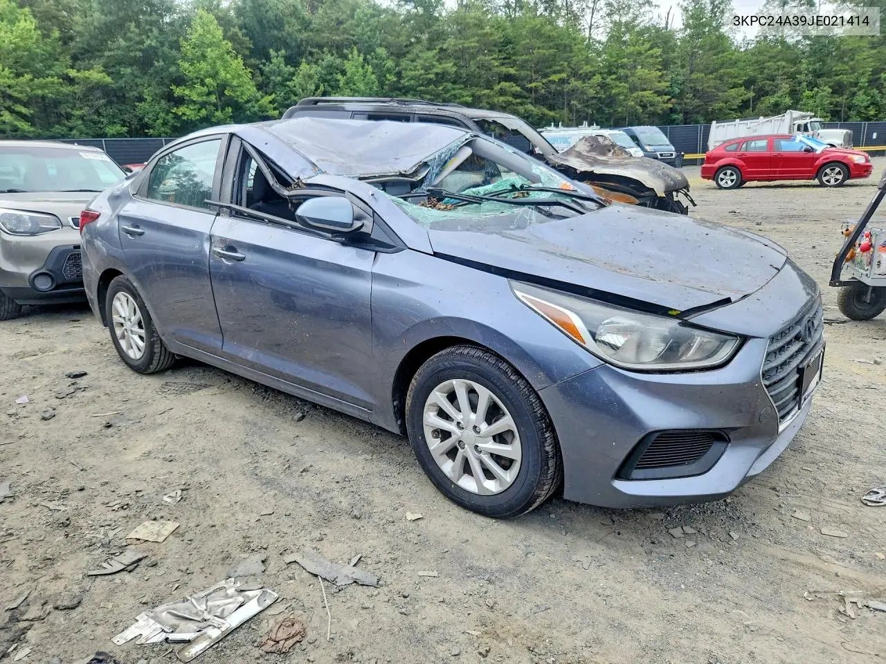 2018 Hyundai Accent Sel VIN: 3KPC24A39JE021414 Lot: 60319776