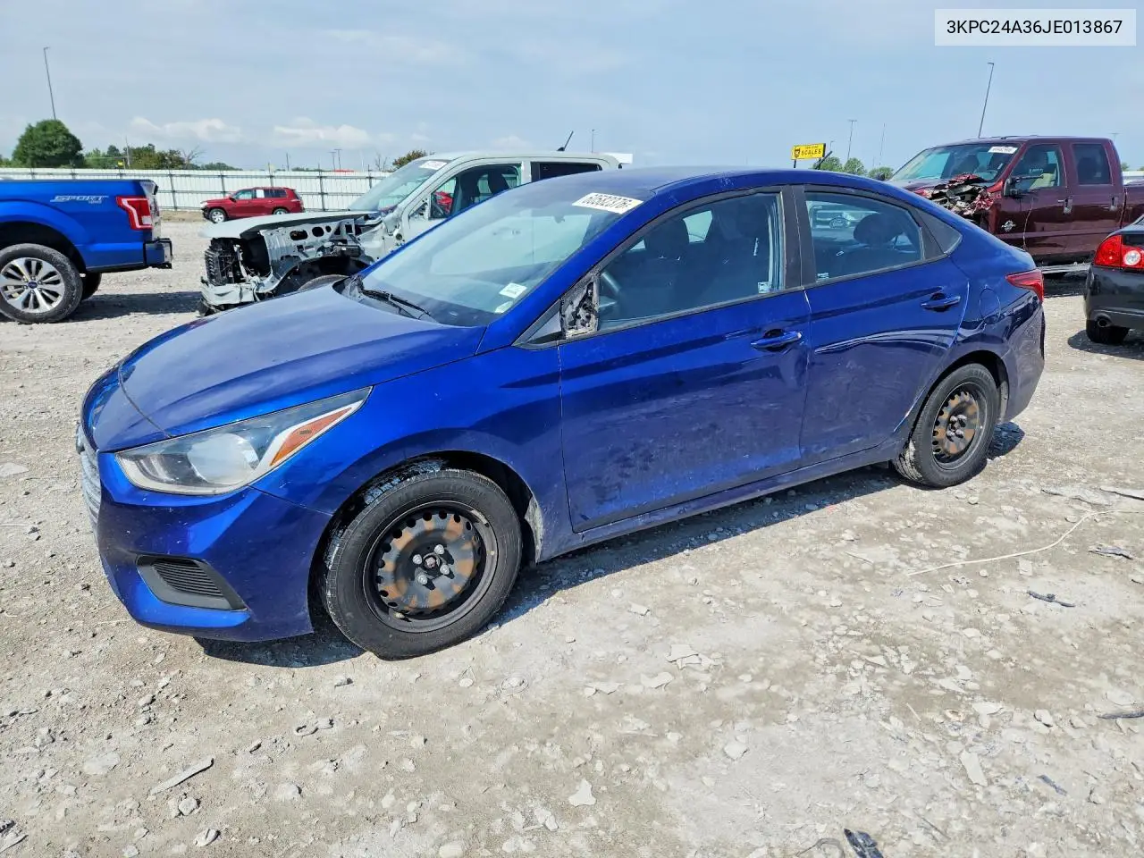2018 Hyundai Accent Se VIN: 3KPC24A36JE013867 Lot: 60582376