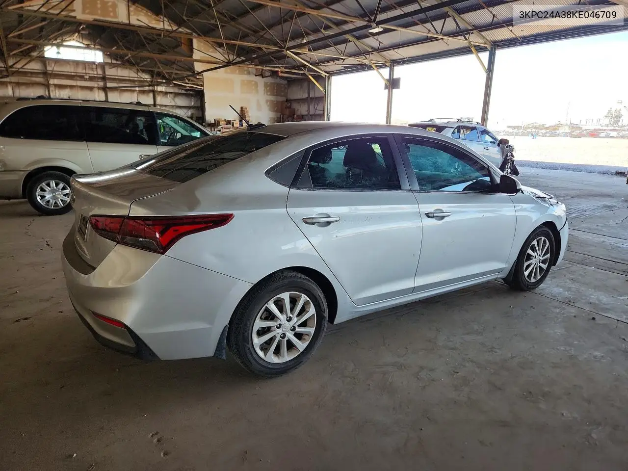 2019 Hyundai Accent Sel VIN: 3KPC24A38KE046709 Lot: 61185886