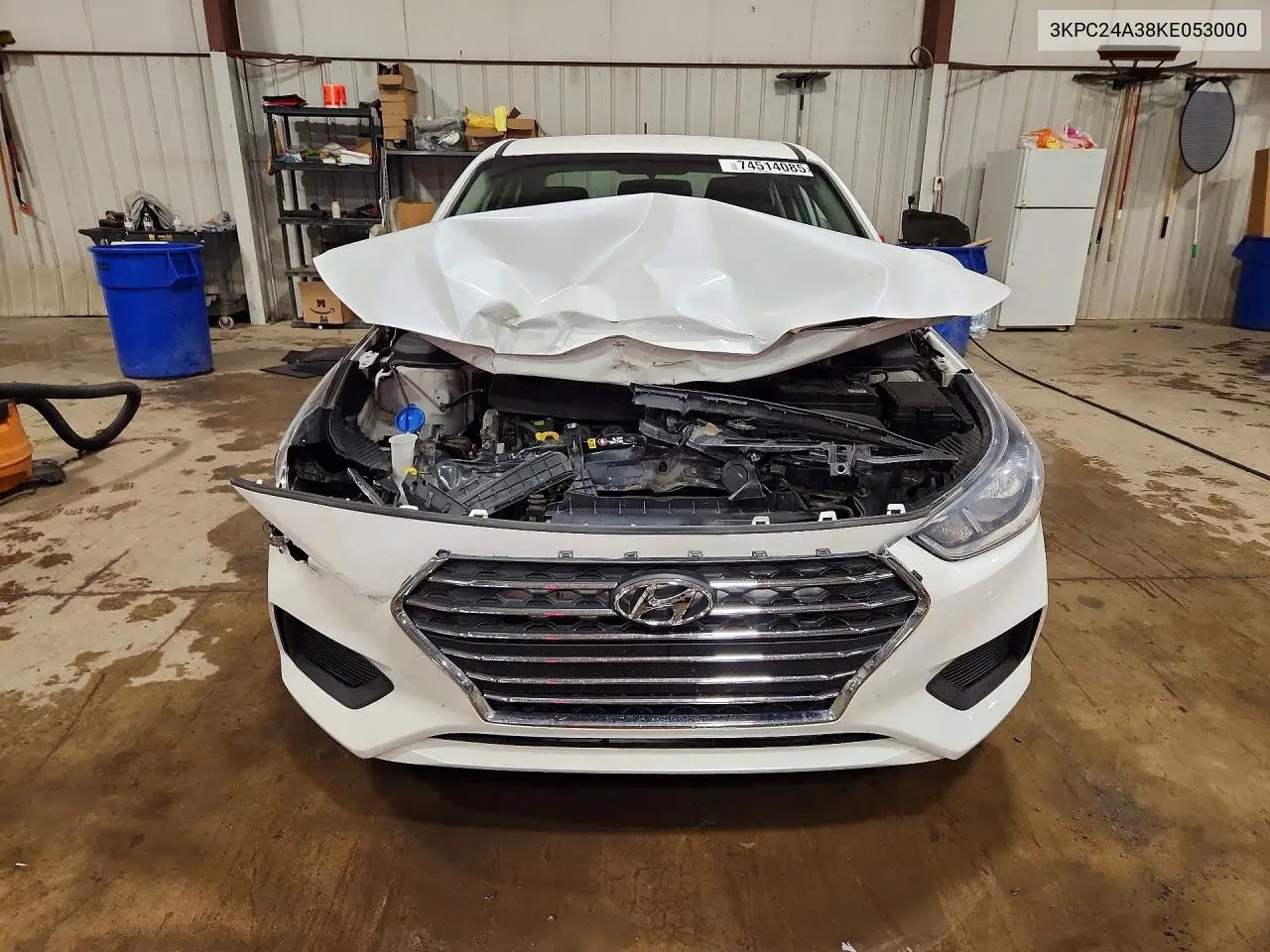 2019 Hyundai Accent Se VIN: 3KPC24A38KE053000 Lot: 74514085