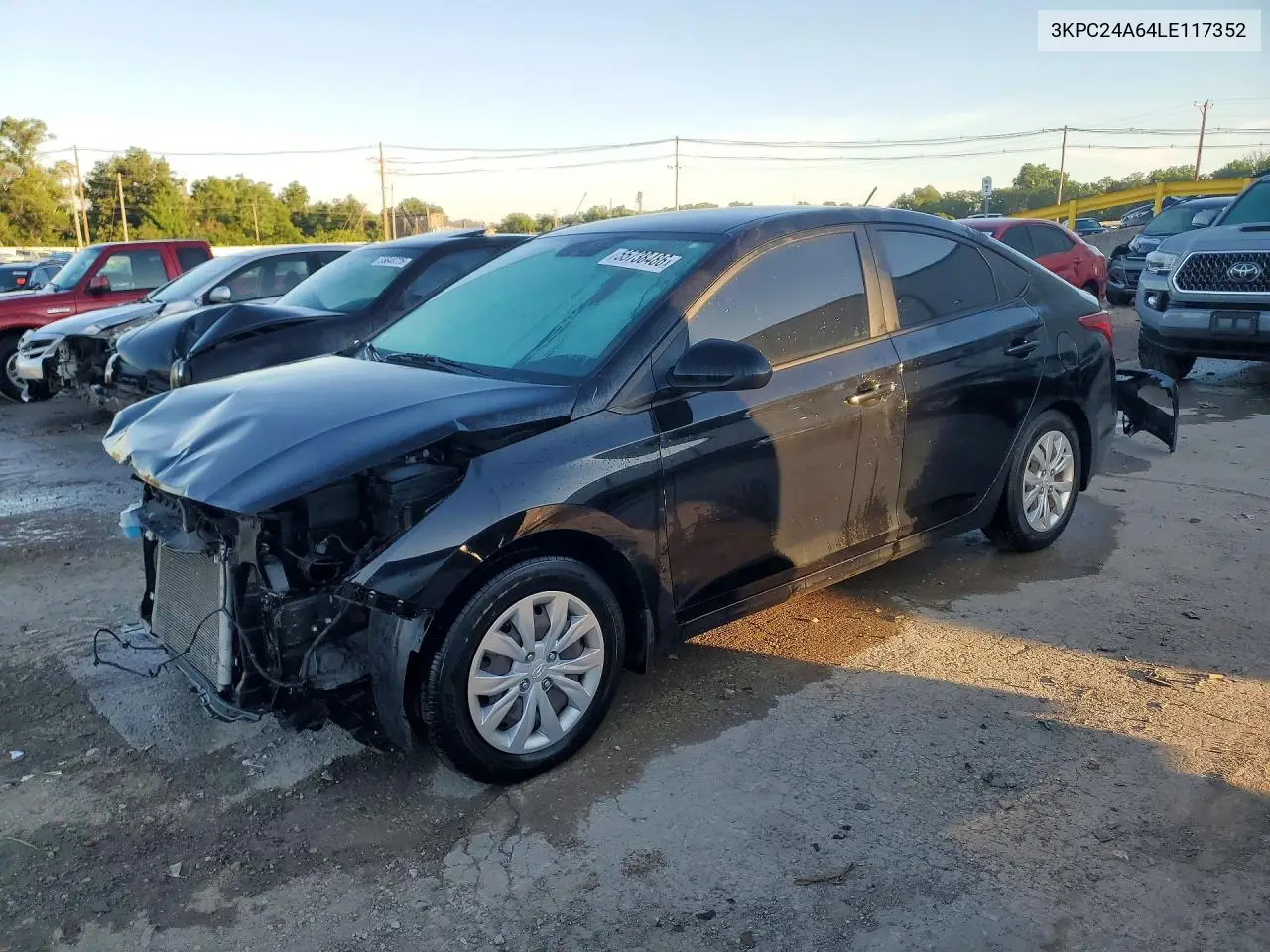 2020 Hyundai Accent Se VIN: 3KPC24A64LE117352 Lot: 55738486