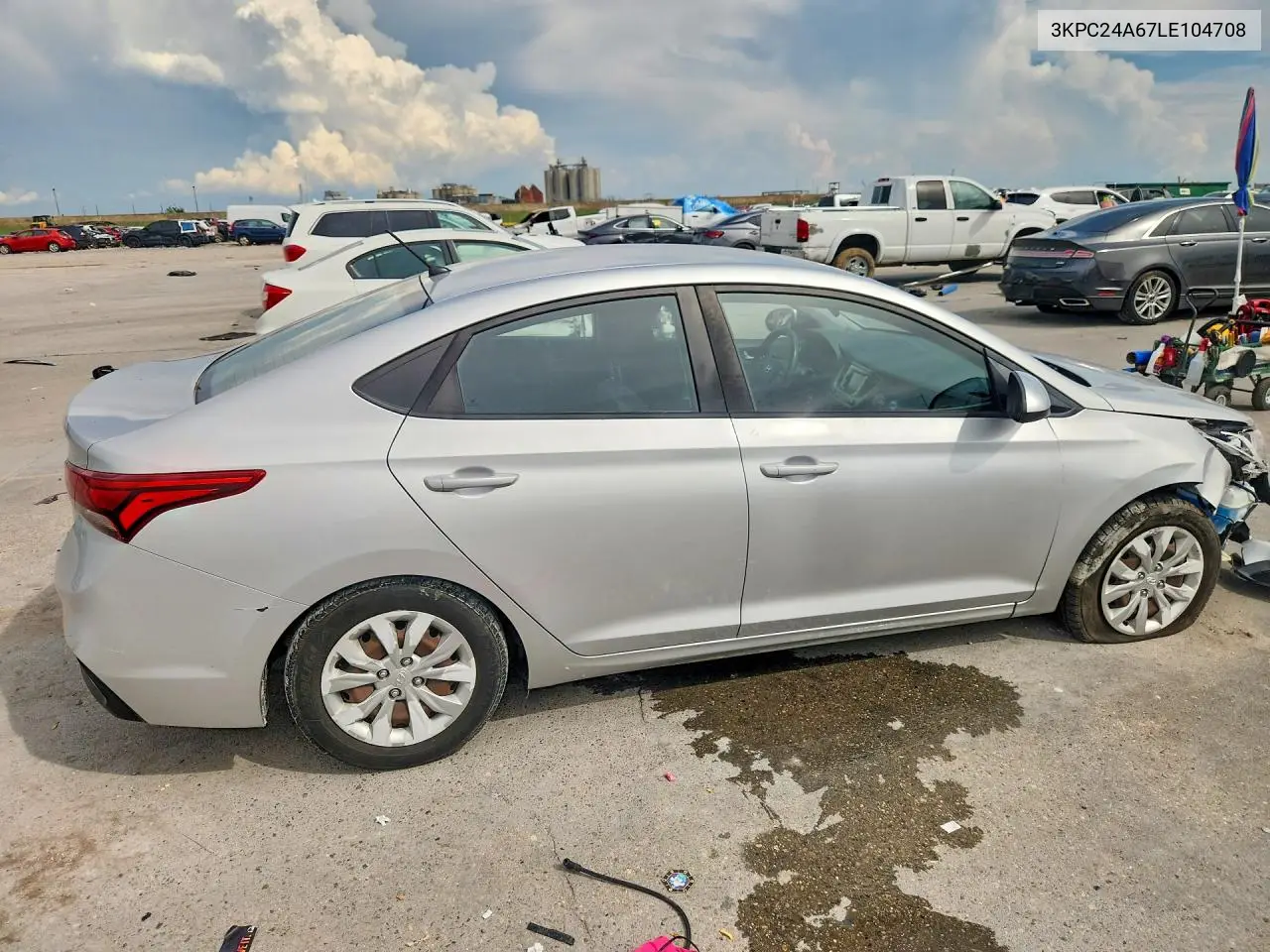 2020 Hyundai Accent Se VIN: 3KPC24A67LE104708 Lot: 60357386