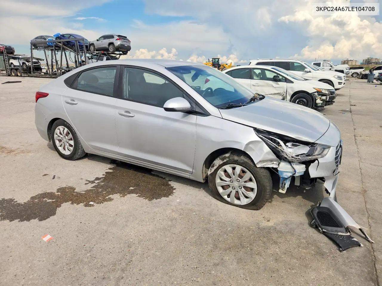 2020 Hyundai Accent Se VIN: 3KPC24A67LE104708 Lot: 60357386