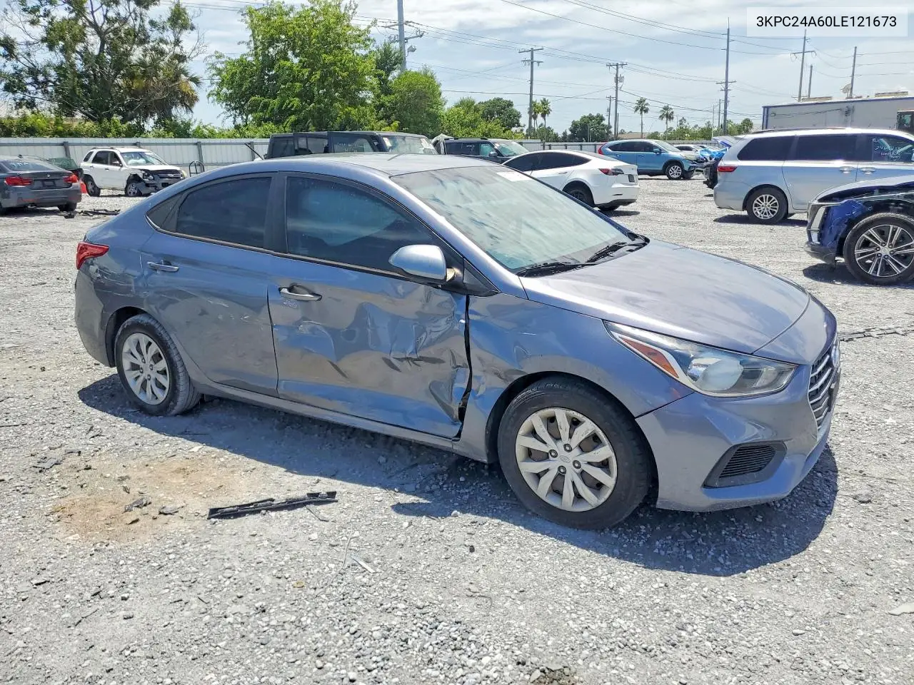 2020 Hyundai Accent Se VIN: 3KPC24A60LE121673 Lot: 61077096