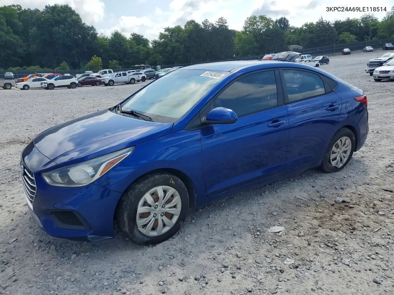 2020 Hyundai Accent VIN: 3KPC24A69LE118514 Lot: 61543036