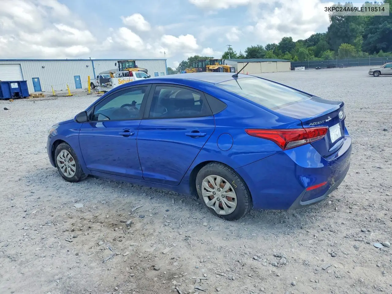 2020 Hyundai Accent VIN: 3KPC24A69LE118514 Lot: 61543036
