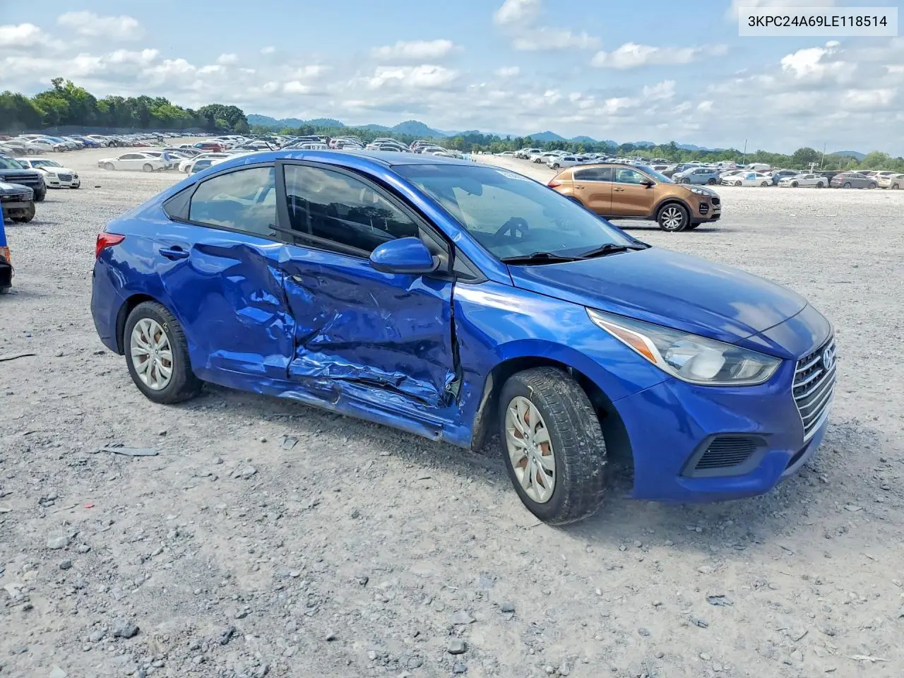 2020 Hyundai Accent VIN: 3KPC24A69LE118514 Lot: 61543036