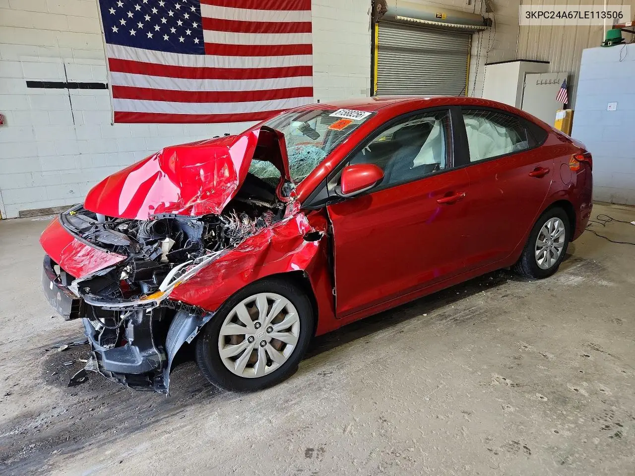 2020 Hyundai Accent Se VIN: 3KPC24A67LE113506 Lot: 61588256