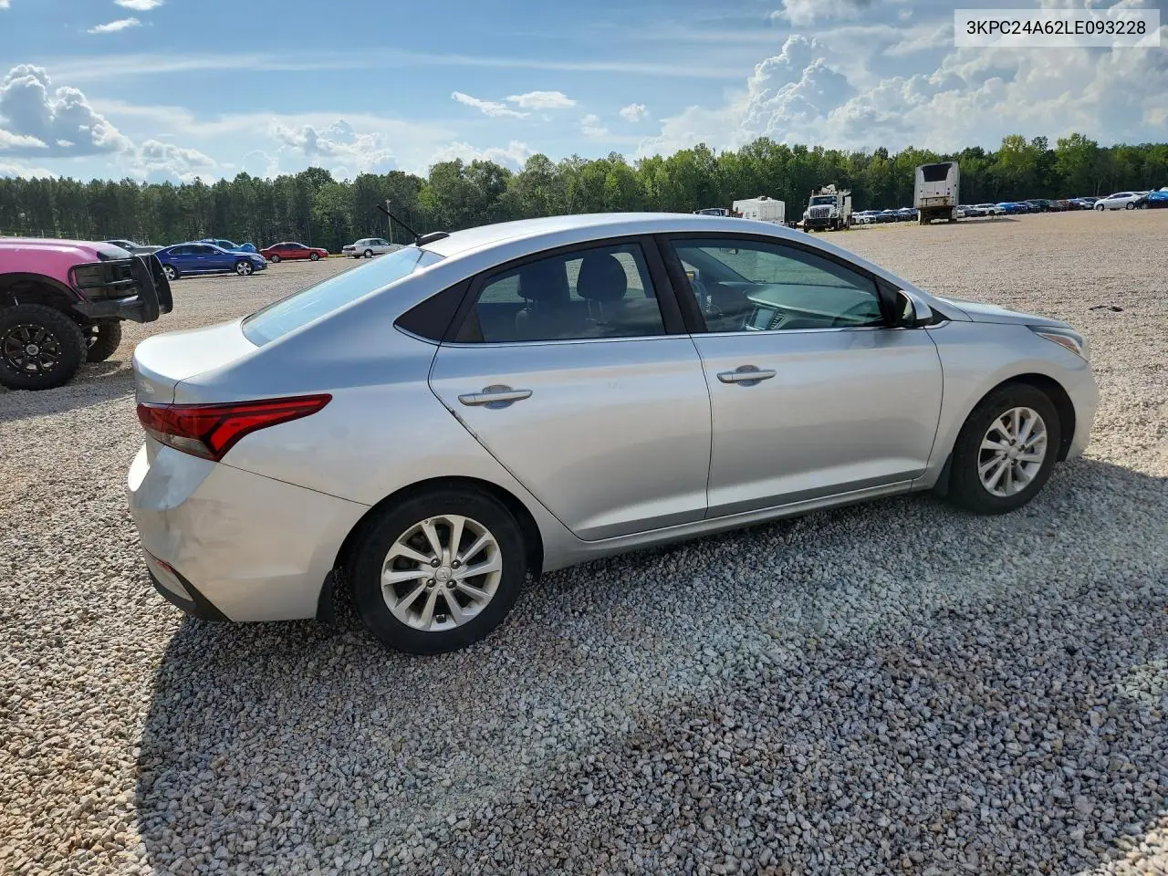 2020 Hyundai Accent Sel VIN: 3KPC24A62LE093228 Lot: 61944186