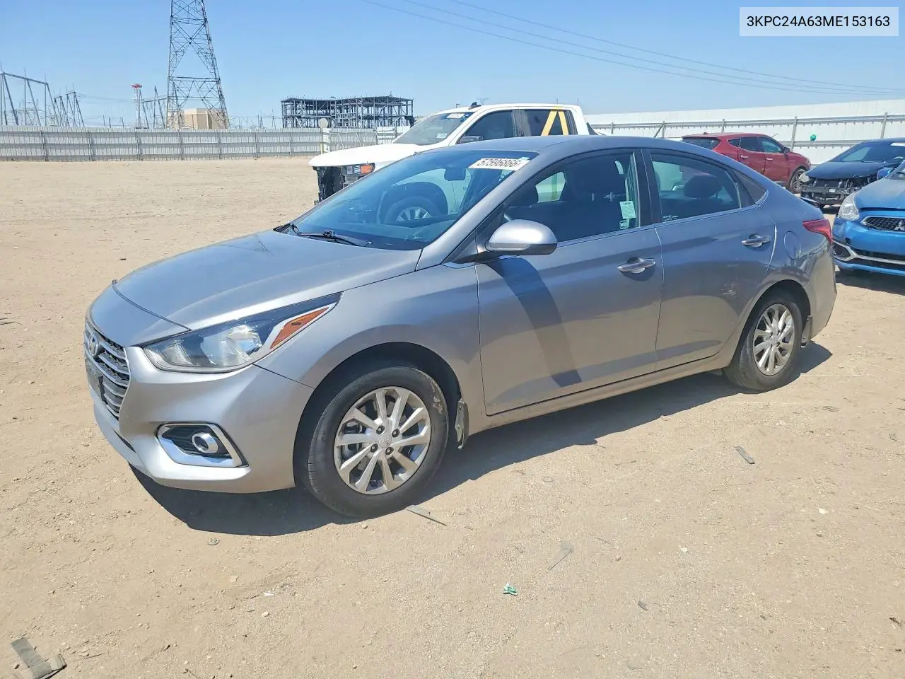 2021 Hyundai Accent Sel VIN: 3KPC24A63ME153163 Lot: 57596866