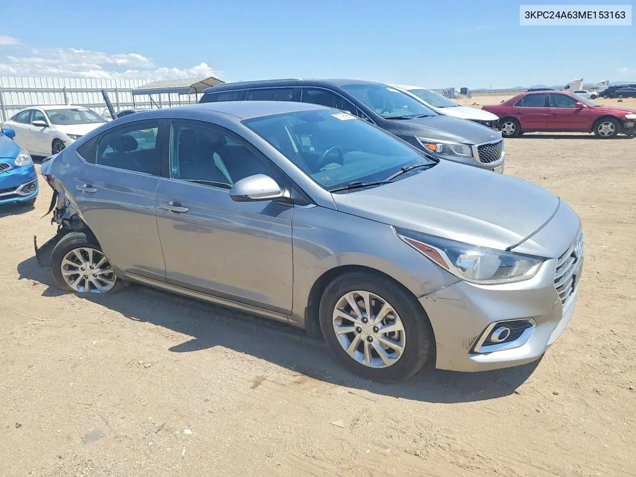 2021 Hyundai Accent Sel VIN: 3KPC24A63ME153163 Lot: 57596866