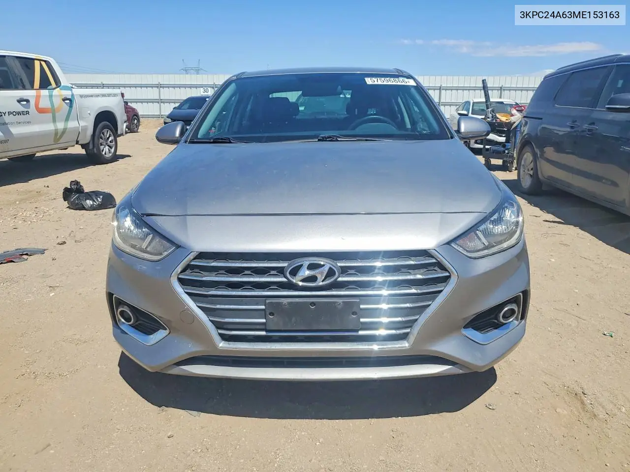 2021 Hyundai Accent Sel VIN: 3KPC24A63ME153163 Lot: 57596866