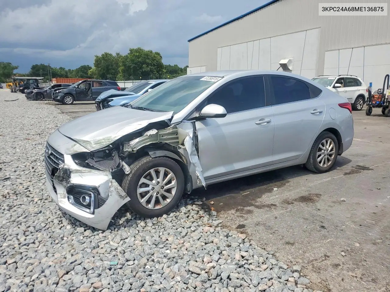 2021 Hyundai Accent Sel VIN: 3KPC24A68ME136875 Lot: 61296916