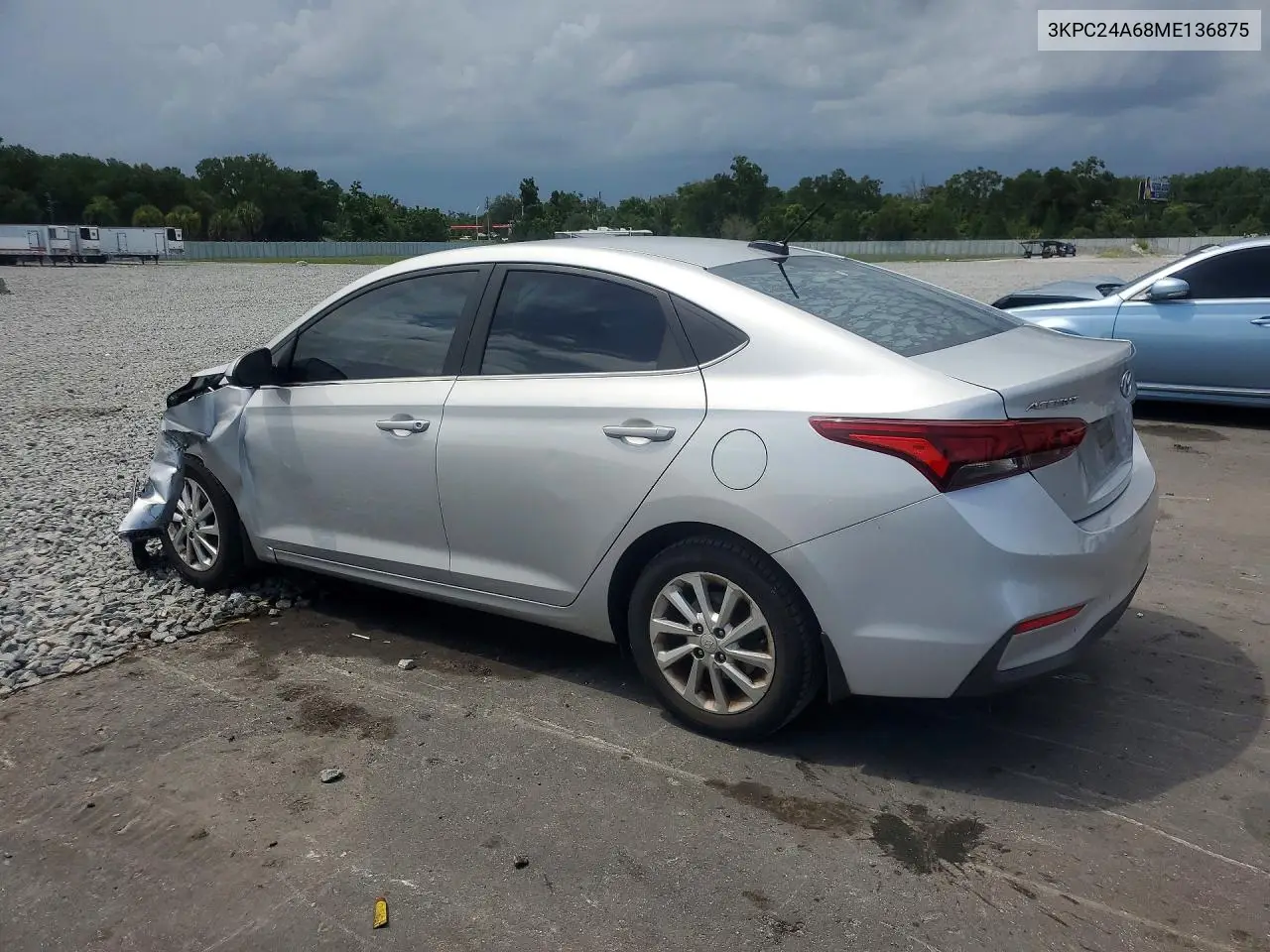 2021 Hyundai Accent Sel VIN: 3KPC24A68ME136875 Lot: 61296916
