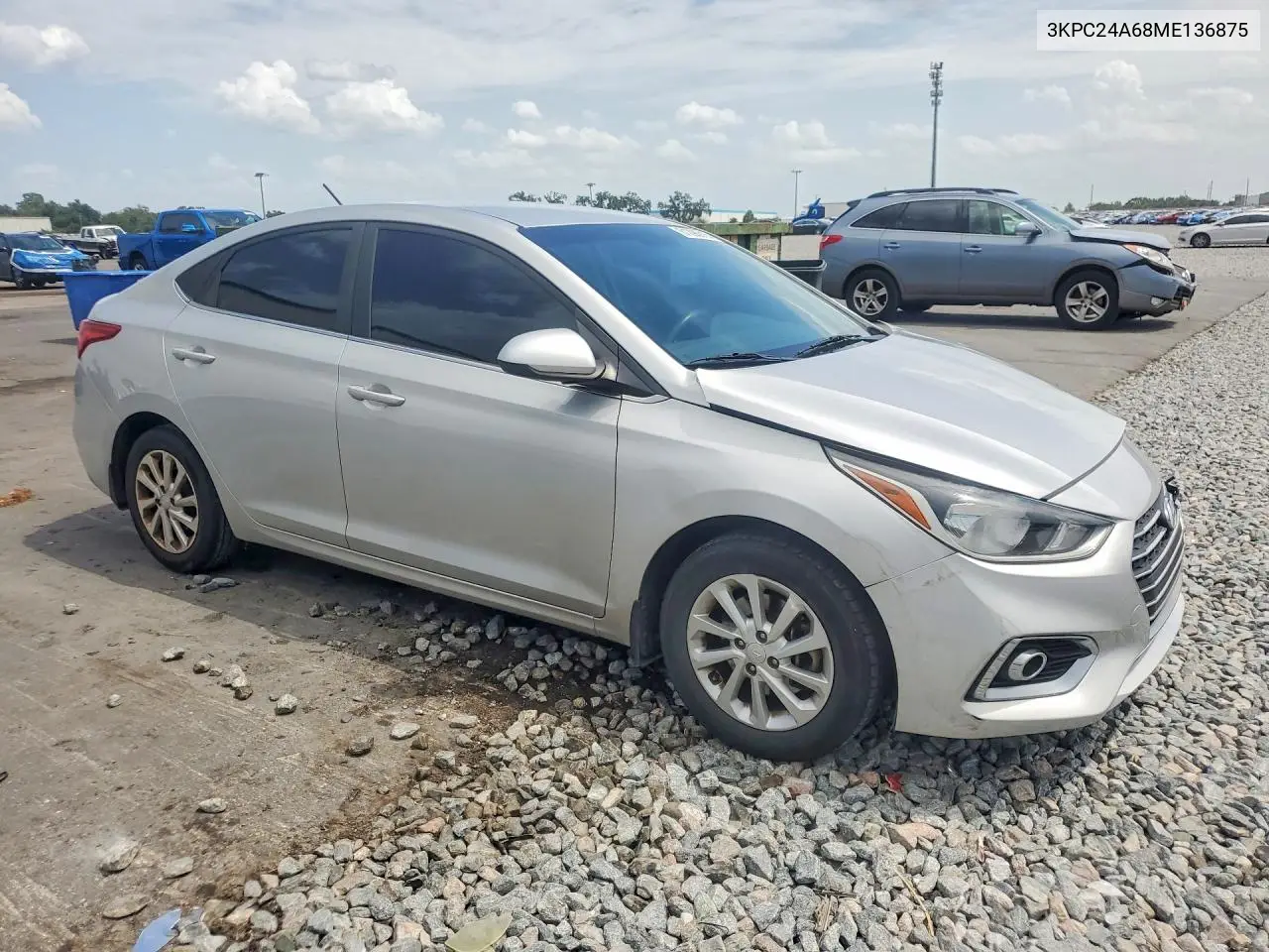 2021 Hyundai Accent Sel VIN: 3KPC24A68ME136875 Lot: 61296916