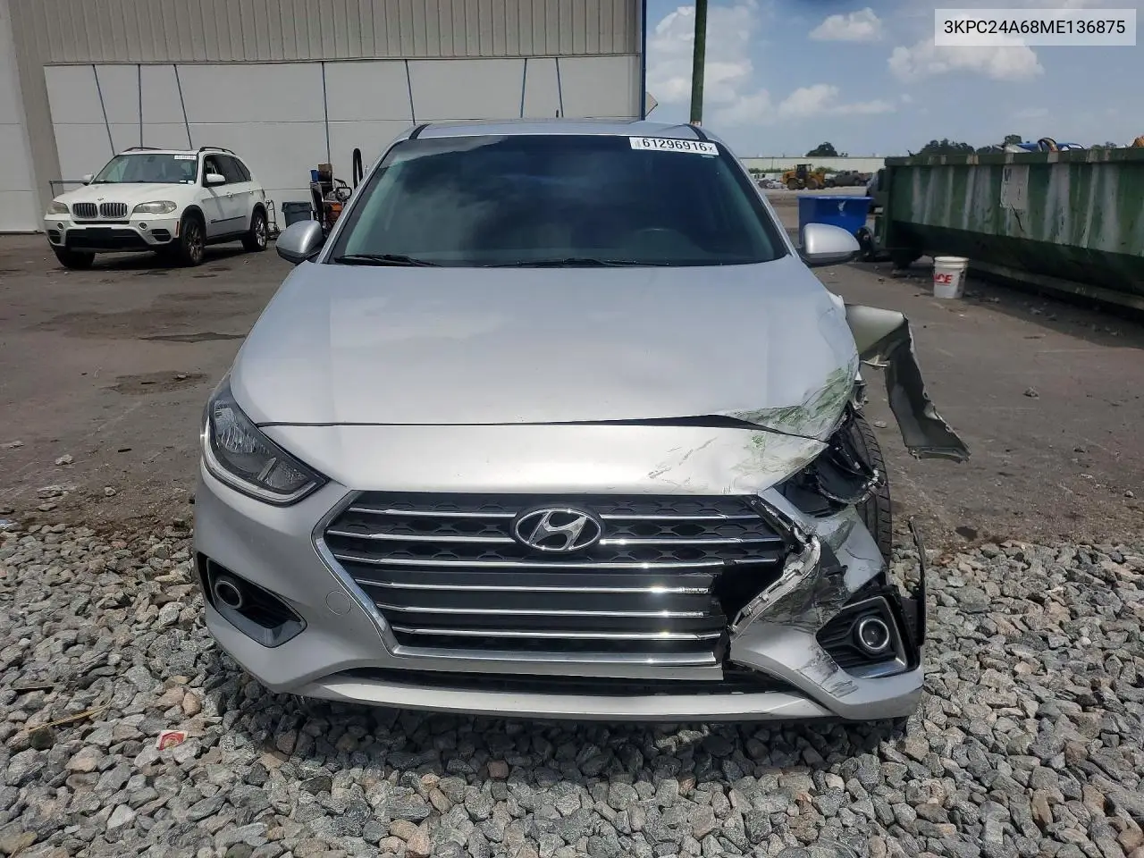 2021 Hyundai Accent Sel VIN: 3KPC24A68ME136875 Lot: 61296916
