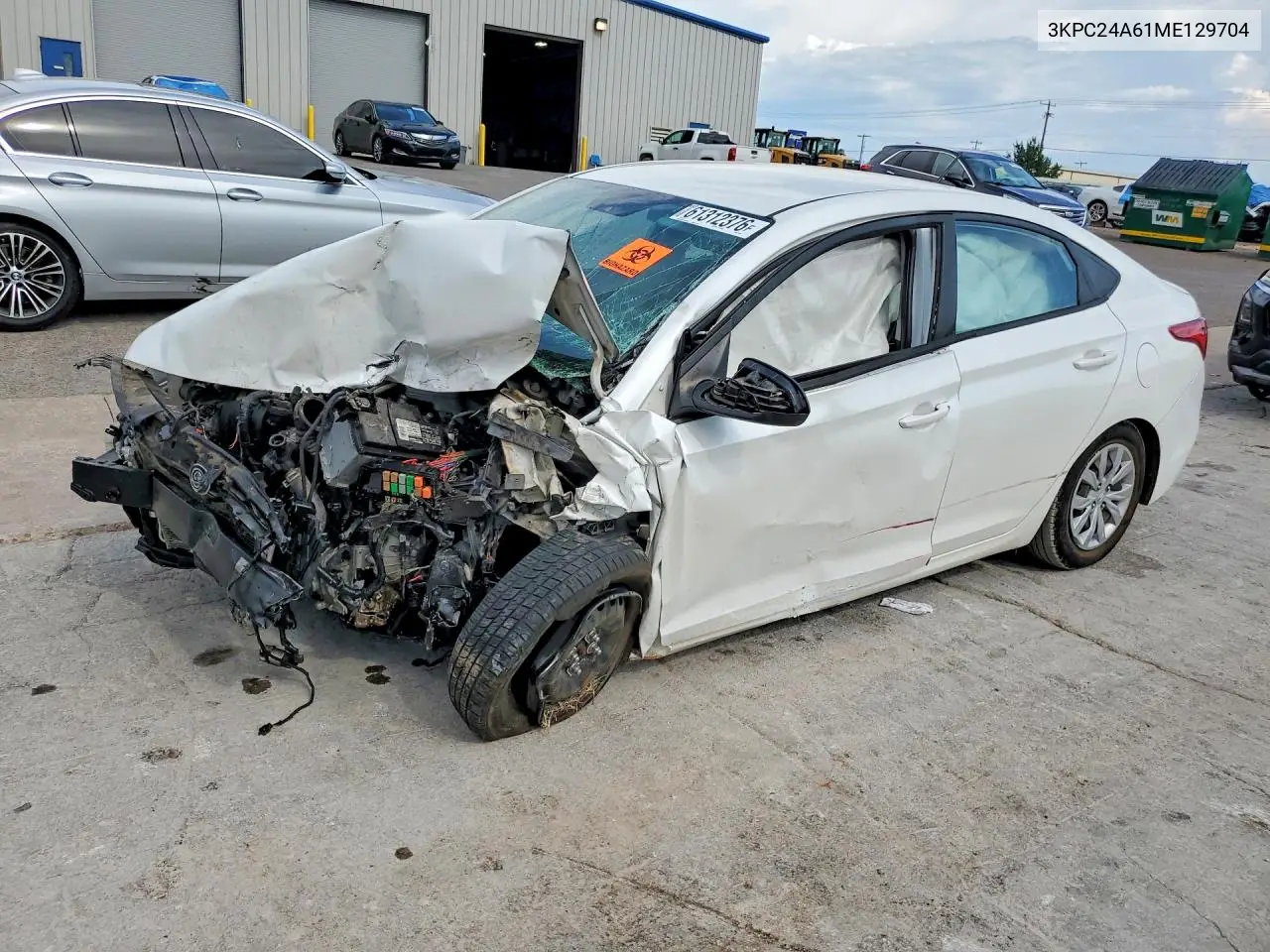 2021 Hyundai Accent Se VIN: 3KPC24A61ME129704 Lot: 61312376