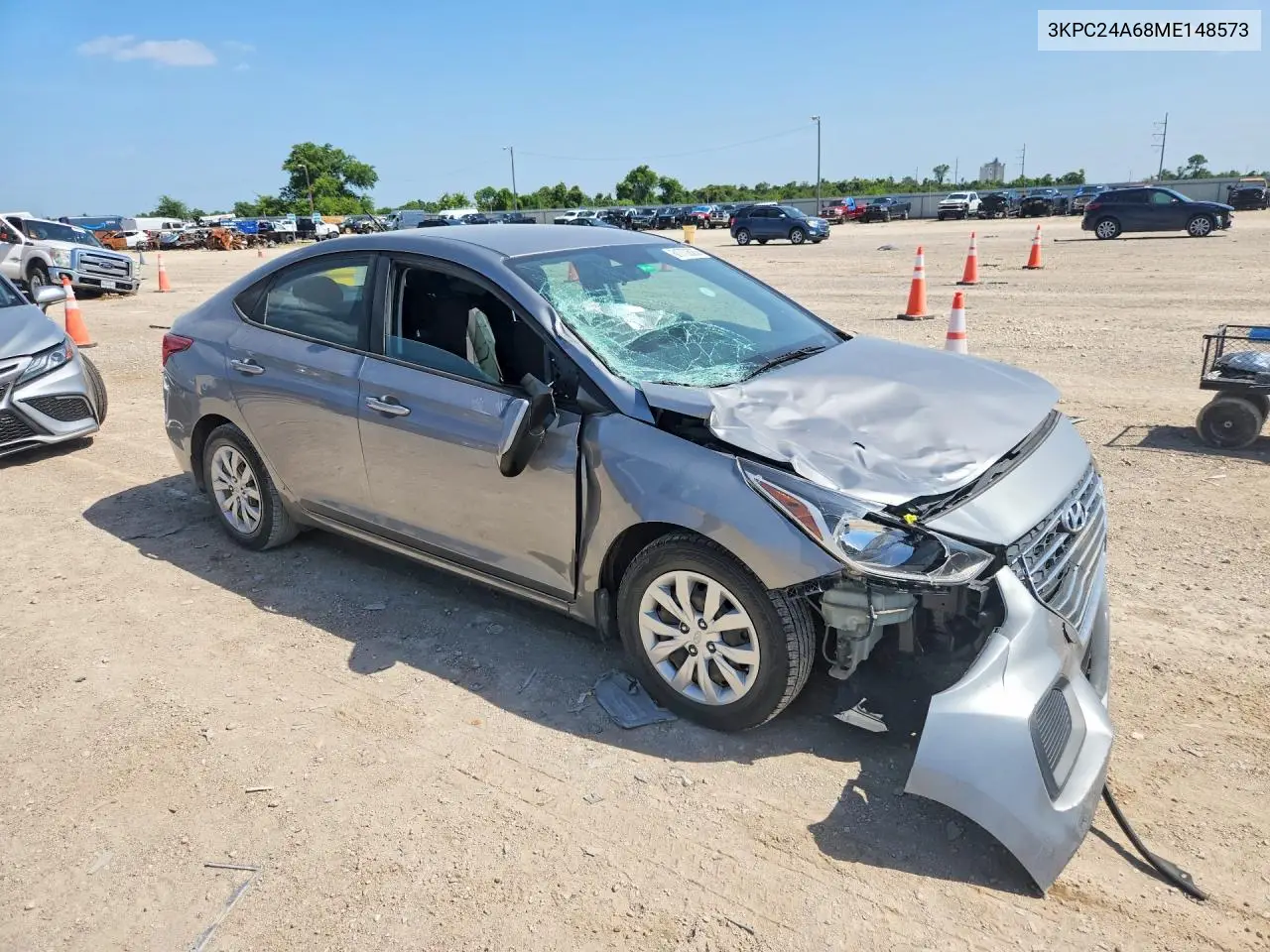 2021 Hyundai Accent Se VIN: 3KPC24A68ME148573 Lot: 61772626