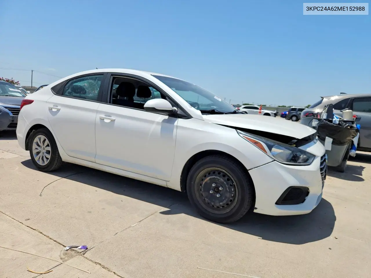 2021 Hyundai Accent Se VIN: 3KPC24A62ME152988 Lot: 62018416