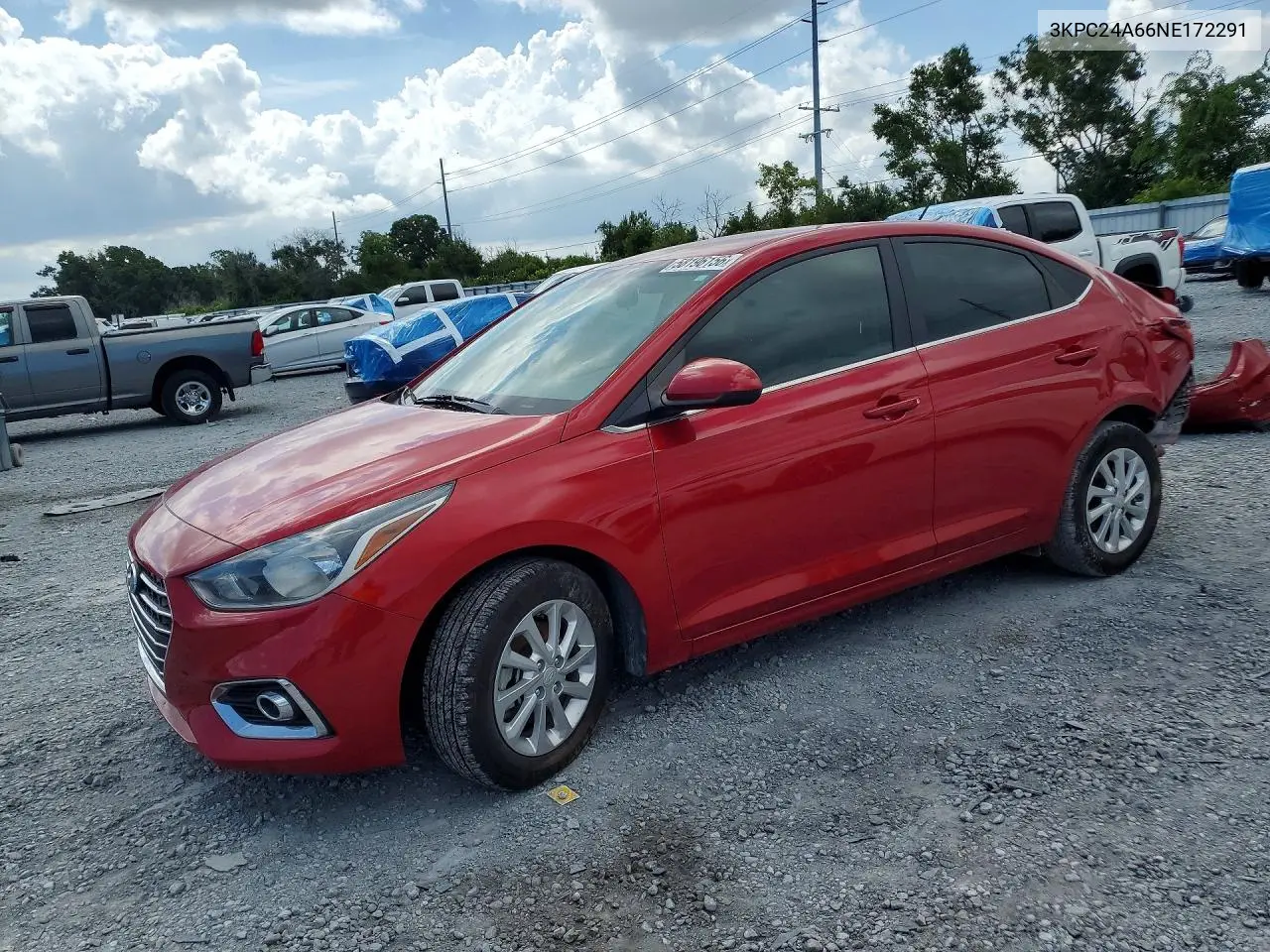 2022 Hyundai Accent Sel VIN: 3KPC24A66NE172291 Lot: 58196156