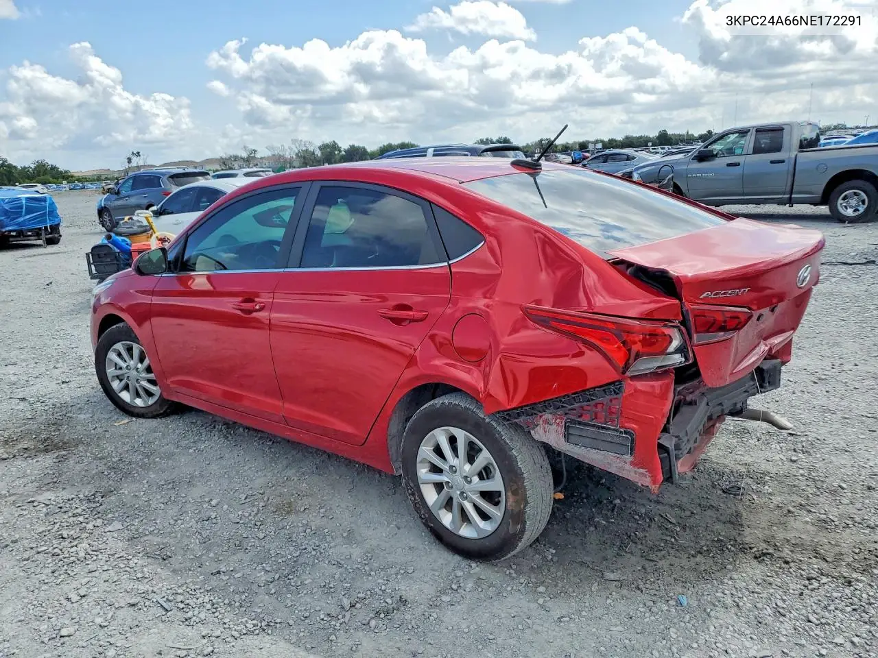 2022 Hyundai Accent Sel VIN: 3KPC24A66NE172291 Lot: 58196156