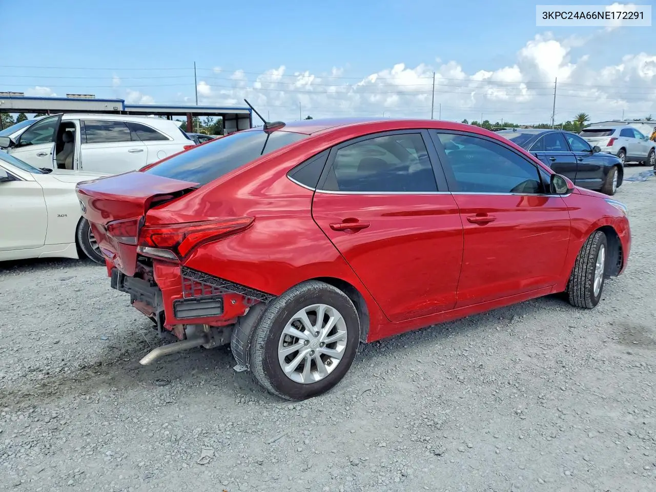 2022 Hyundai Accent Sel VIN: 3KPC24A66NE172291 Lot: 58196156