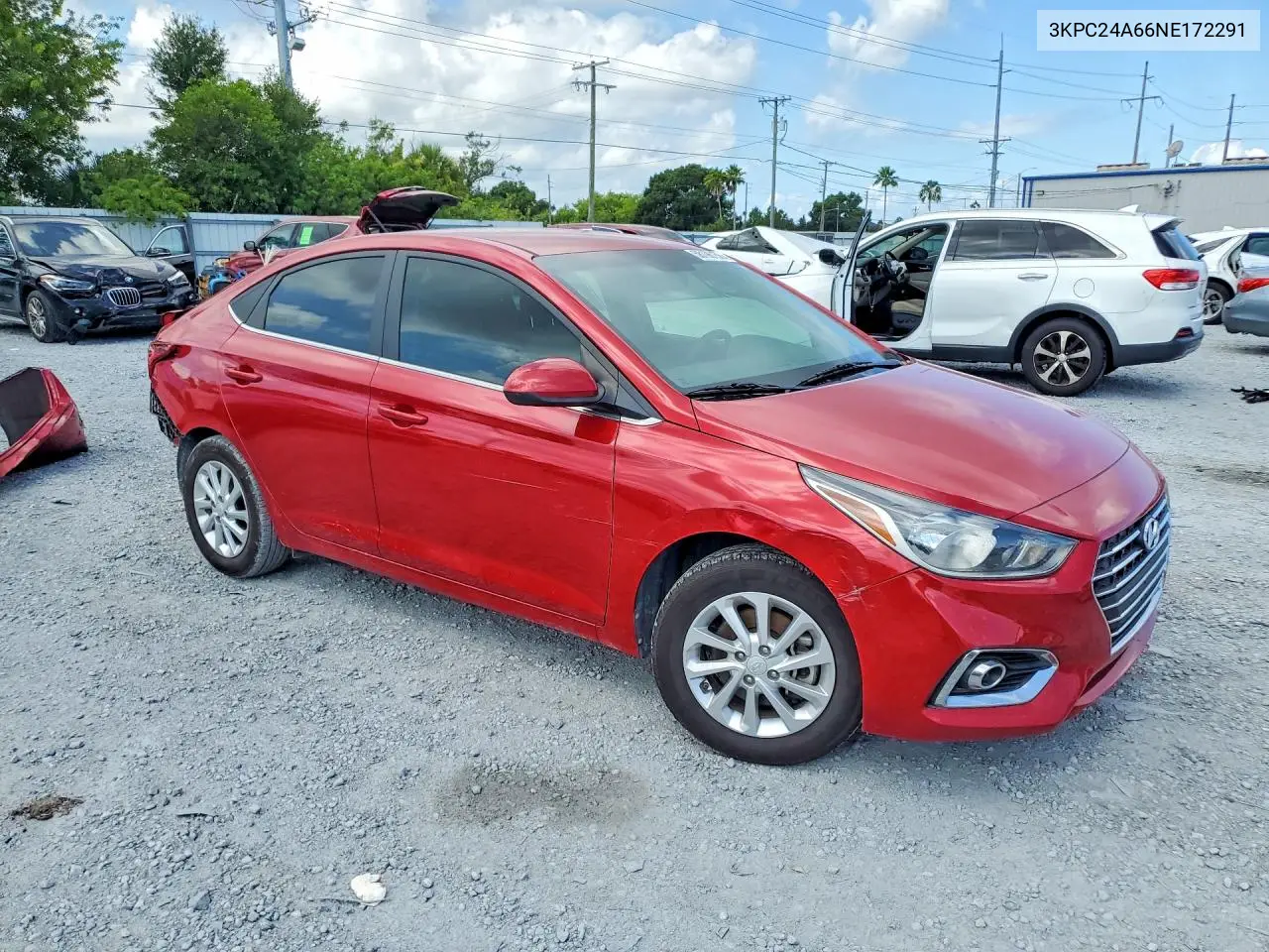 2022 Hyundai Accent Sel VIN: 3KPC24A66NE172291 Lot: 58196156