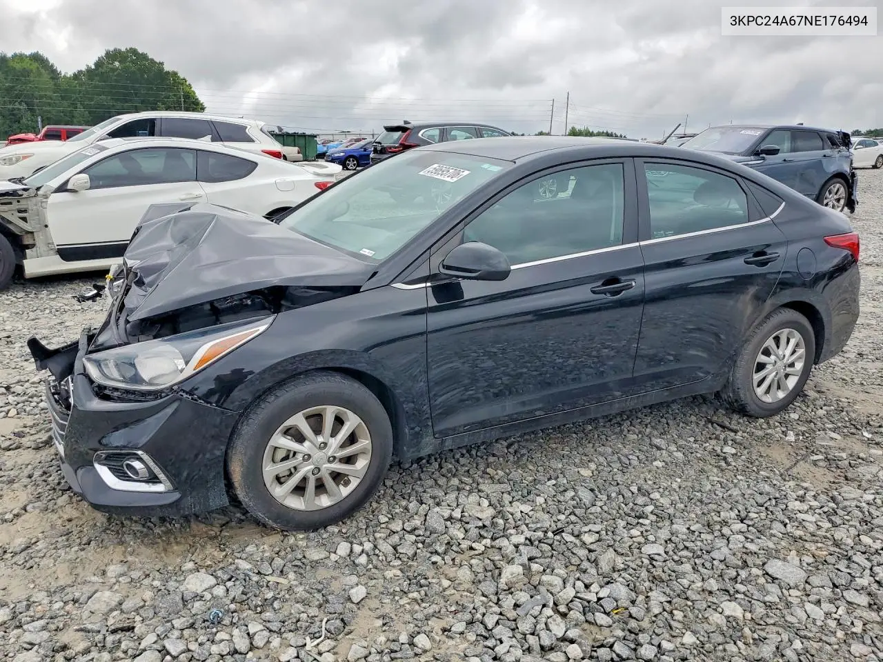 2022 Hyundai Accent Sel VIN: 3KPC24A67NE176494 Lot: 59695706