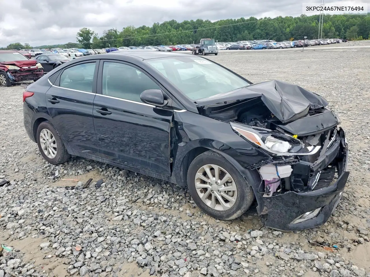 2022 Hyundai Accent Sel VIN: 3KPC24A67NE176494 Lot: 59695706