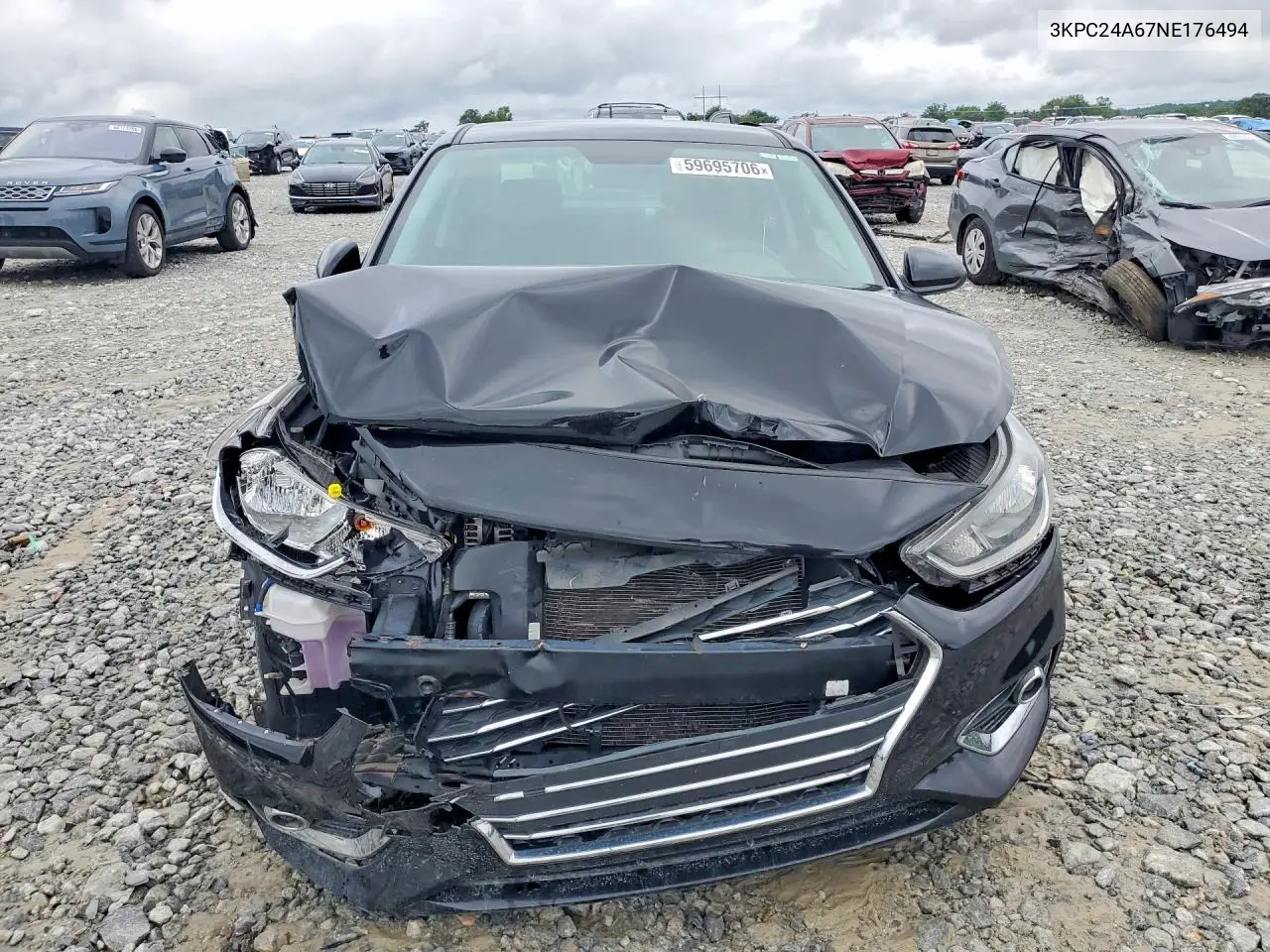 2022 Hyundai Accent Sel VIN: 3KPC24A67NE176494 Lot: 59695706