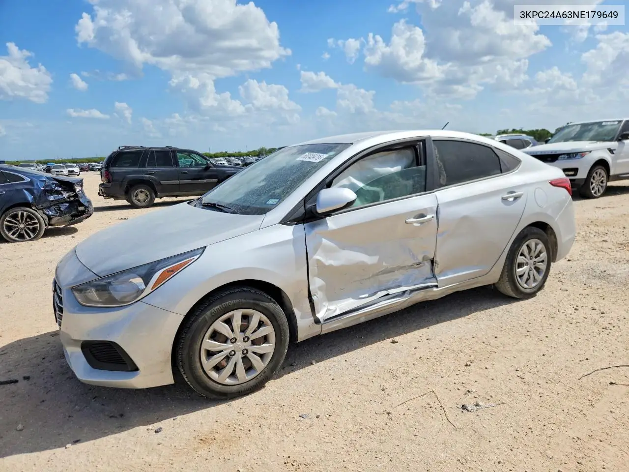 2022 Hyundai Accent Se VIN: 3KPC24A63NE179649 Lot: 60245416