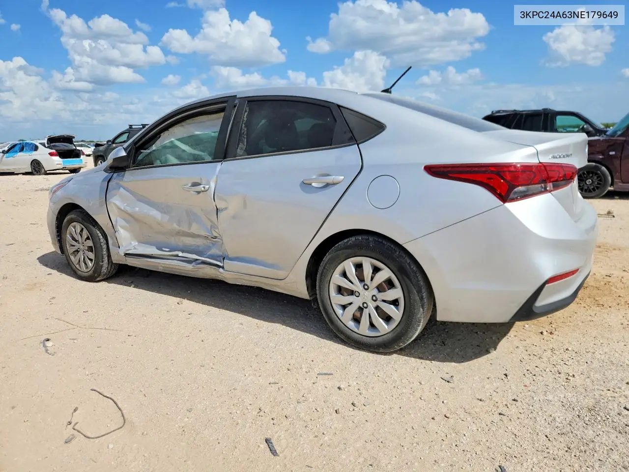 2022 Hyundai Accent Se VIN: 3KPC24A63NE179649 Lot: 60245416