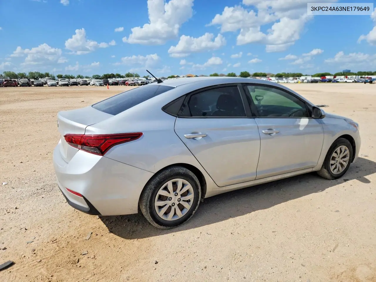 2022 Hyundai Accent Se VIN: 3KPC24A63NE179649 Lot: 60245416
