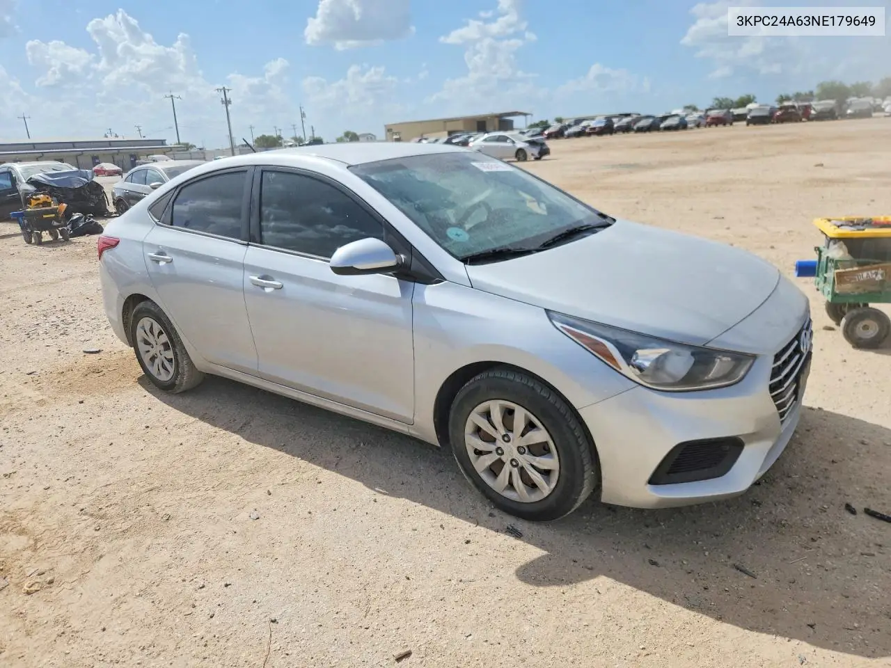 2022 Hyundai Accent Se VIN: 3KPC24A63NE179649 Lot: 60245416