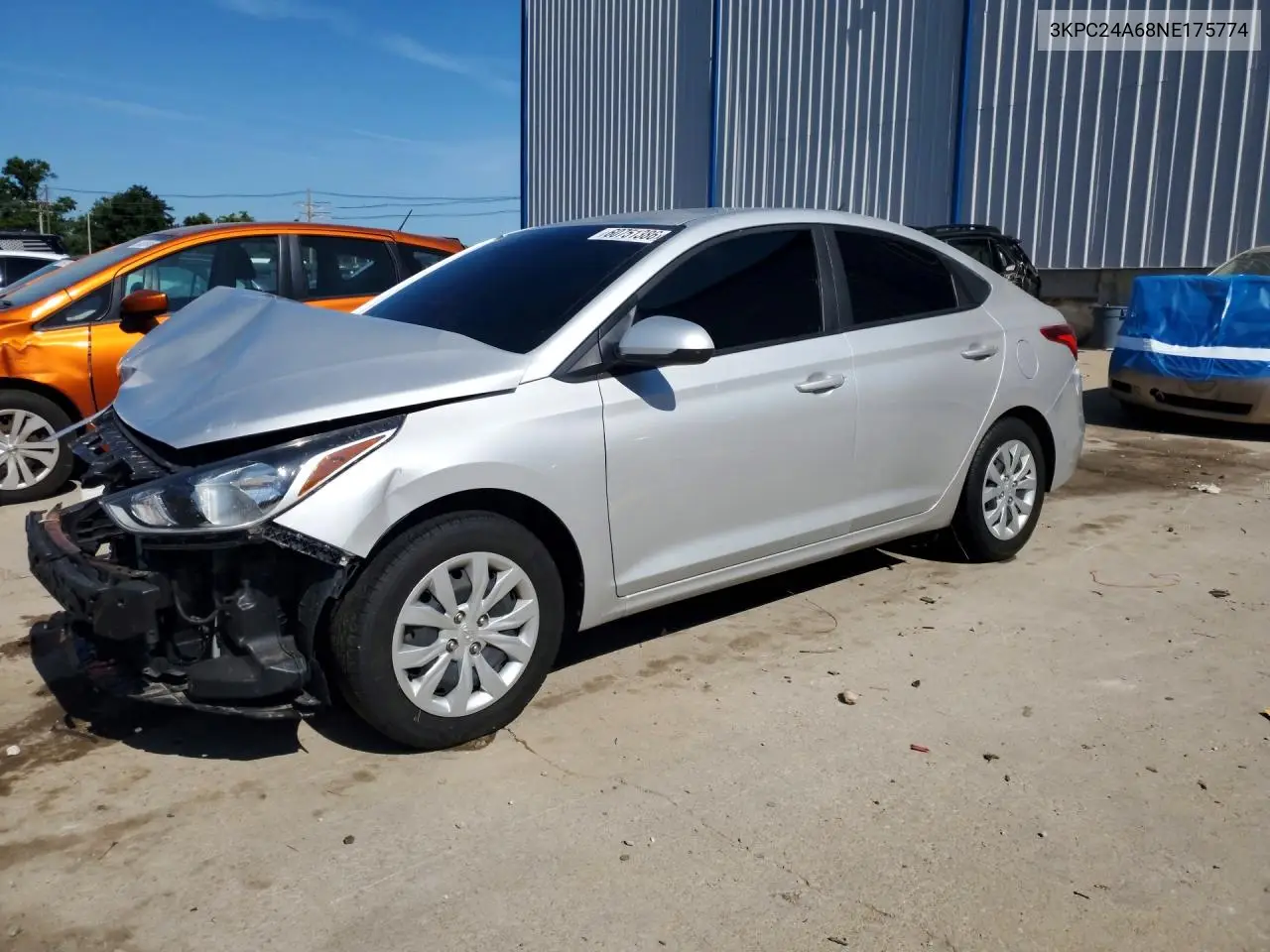 2022 Hyundai Accent Se VIN: 3KPC24A68NE175774 Lot: 60751386