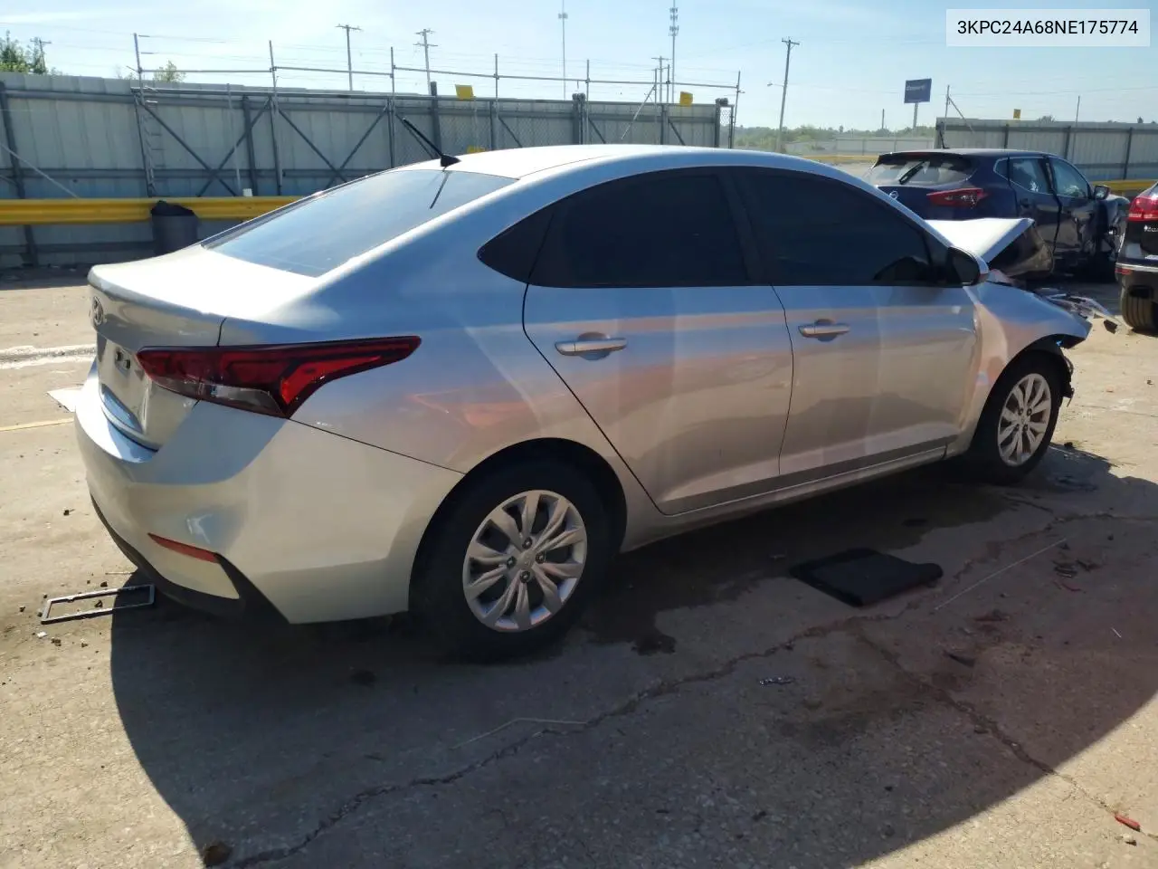 2022 Hyundai Accent Se VIN: 3KPC24A68NE175774 Lot: 60751386