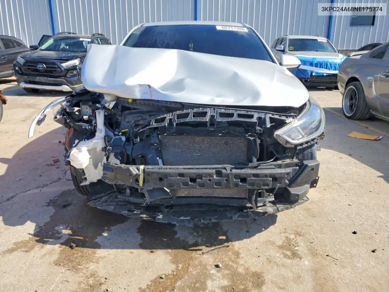 2022 Hyundai Accent Se VIN: 3KPC24A68NE175774 Lot: 60751386