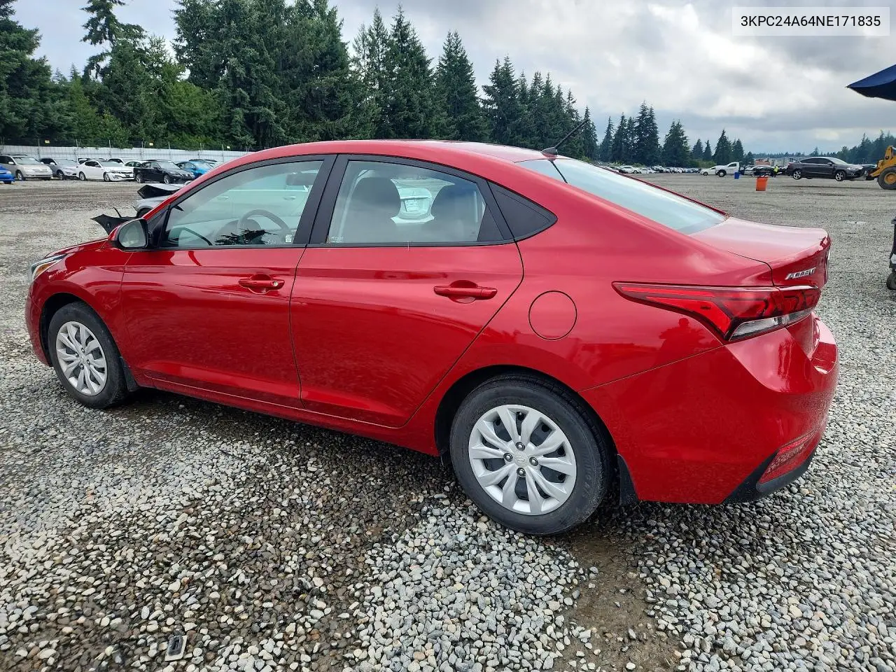 2022 Hyundai Accent Se VIN: 3KPC24A64NE171835 Lot: 60826916